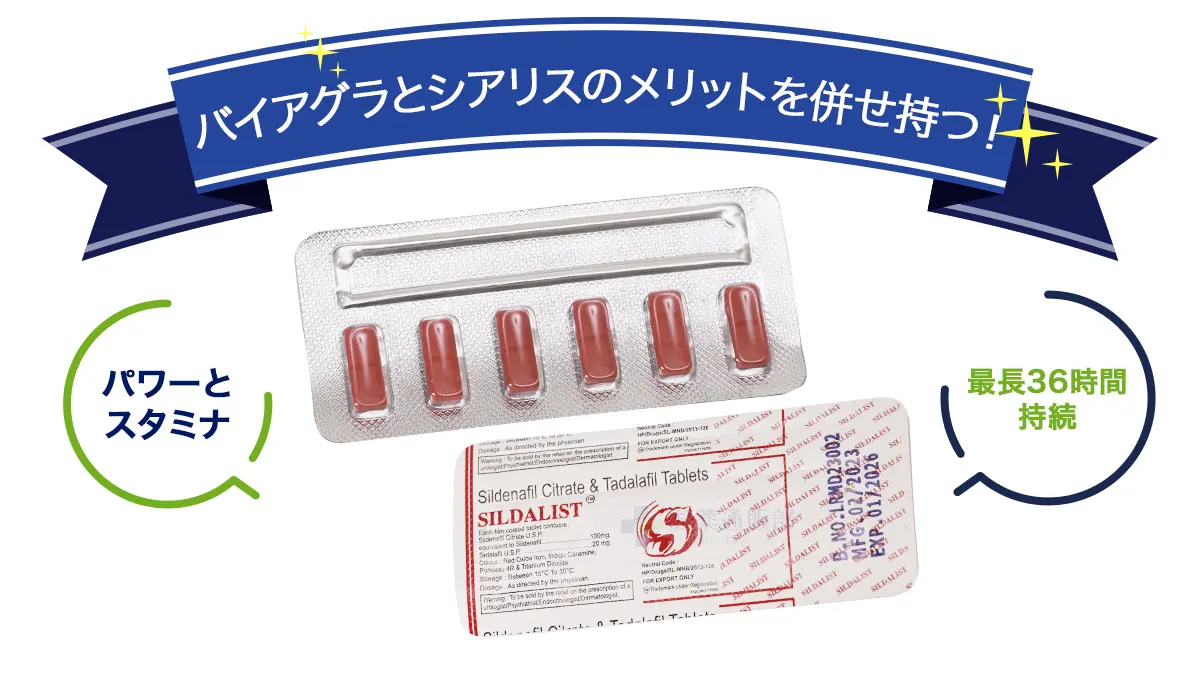 バイアグラとシアリスのメリットを併せ持つ!