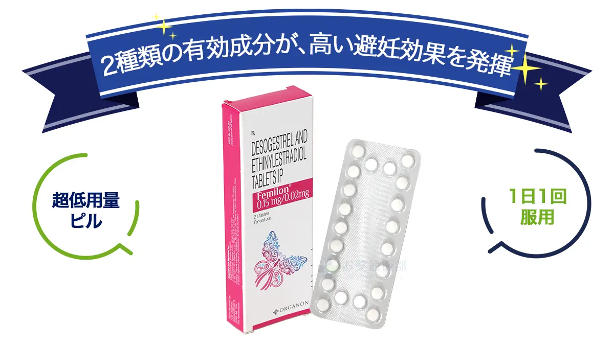 2種類の有効成分が、高い避妊効果を発揮