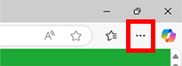 1.Microsoft Edgeを起動して右上の三点リーダー(・が横に3つ並んだもの)をクリックします。